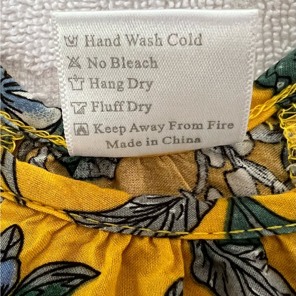 Buenos Ninos Maxi Floral Mustard Ruffle Hemline Sundress - Picture 7 of 16